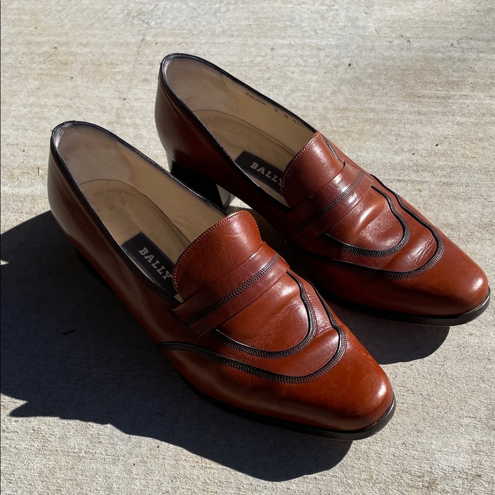 Bally Women's Chestnut Leather Loafers - Picture 2 of 7